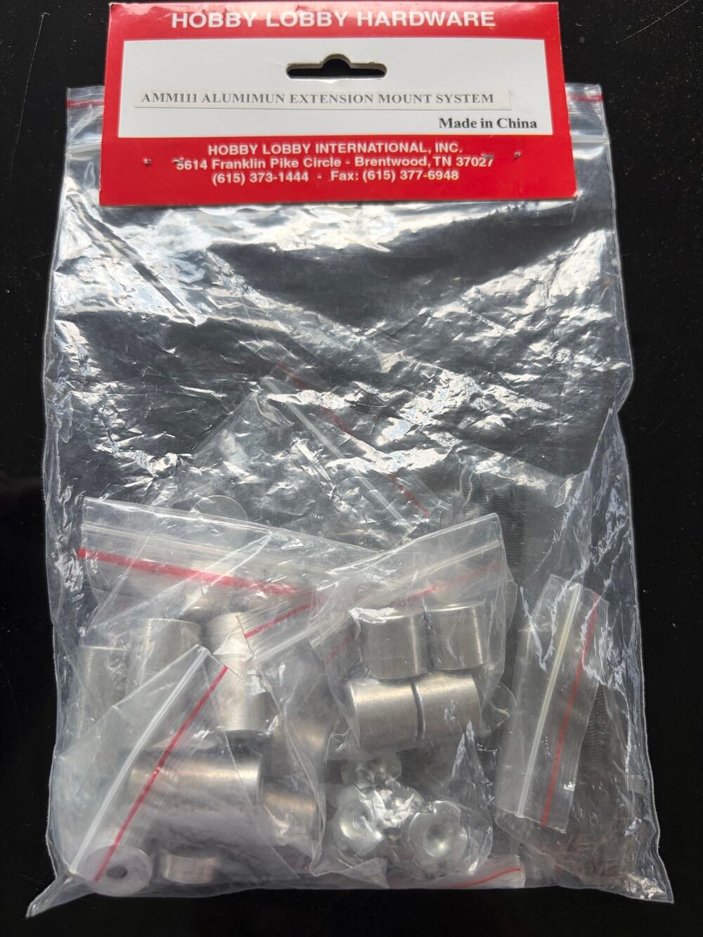RC Plane AMM111 aluminum extension mount system- NIB-Hobby lobby Hardware